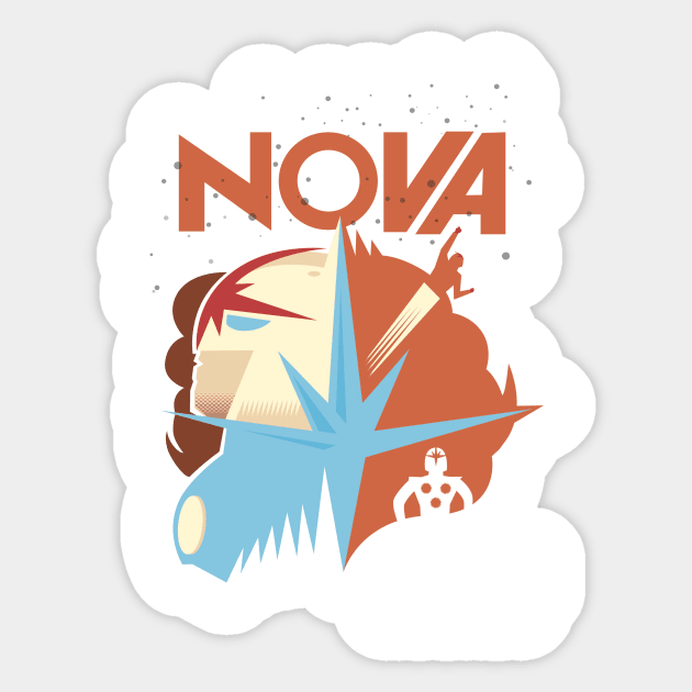 Nova, The Human Rocket! Sticker by KevinTiernanDesign